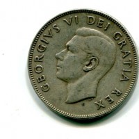 Canada, Giorgio VI (1936-1952): 50 cent. 1950 (KM#45v), graffi al D
