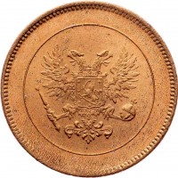 Finlandia, Guerra Civile (1917): 1 penni 1917 (KM#16), rame rosso, qualità eccezionale
