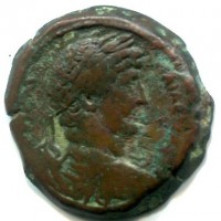 Adriano (117-138 d.C.): dracma (Dattari#1881), zecca di Alessandria in Egitto, gr. 23,37. Diametro 34 mm.
