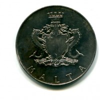 Malta: 2 sterline 1974 "G.Francesco Abela" (KM#24)