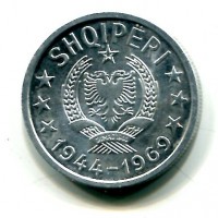 Albania, Repubblica Socialista (1945-1991): 1 lek 1969 "25° della liberazione"(KM#48)
