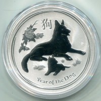 Australia, Elisabetta II (1952-2022): 1 dollaro 2018 -oncia- "Calendario lunare - Anno del Cane"