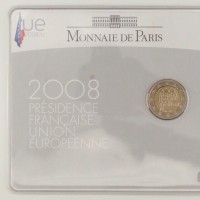 Francia 2008: 2 euro commemorativi "Presidenza Europea", nel blister ufficiale