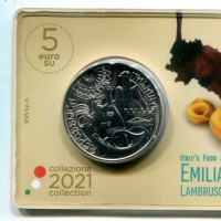 Italia 2021: 5 euro "Emilia Romagna-Lambrusco e Tortellini"