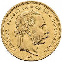 Ungheria. Francesco Giuseppe (1848-1916): 8 fiorini 1878 (KM455.1; Friedberg#87), colpetto al bordo