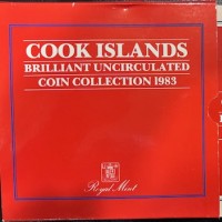 Isole Cook, Elisabetta II (1952-2022): serie zecca 1983, 7 valori in confezione originale (KM#MS14)