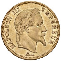 Francia, Napoleone III (1852-1870): 100 franchi 1657-A (Gadoury#1136; MK#802.1), tiratura di soli 1517 pezzi !