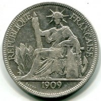 Indocina Francese: piastra di commercio 1909 (KM#5A.1)
