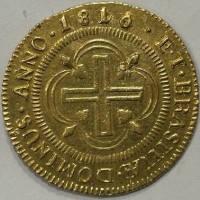 Brasile, Joao principe reggente (1799-1818): 4000 reis 1810 (su 1809) zecca di Bahia (KM#235.1), grammi 8.07