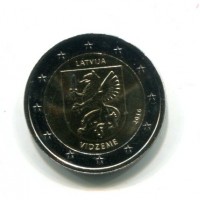 Lettonia 2016: 2 euro commemorativi "Il disegno raffigura lo stemma della storica regione della Lettonia"