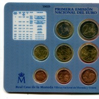Spagna 2002: serie euro, in confezione originale zecca