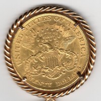 Usa: 20 dollari 1904 "Liberty", montata a ciondolo. Peso totale grammi 43,10