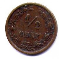 Olanda, Guglielmina (1890-1948): 1/2 cent. 1898,