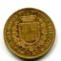 Vittorio Emanuele II (1849-1861): 20 lire 1857-To (Gigante#14)
