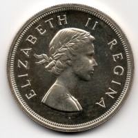 Sud Africa, Elisabetta II (1952-1960): 5 scellini 1953 (KM#52)
