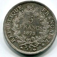 Francia, Terza Repubblica (1871-1940): 5 franchi 1873-A (Gadoury#745a)