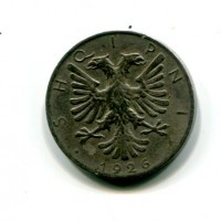 Albania, Amet Zogu presidente (1925-1928): 1/2 lek 1926, coniato a Roma (KM#4)

