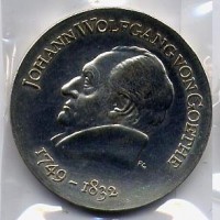 Germania, Rep. Democratica (1949-1990): 20 marchi 1969 "J.W.Goethe" (KM#25)
