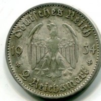 Germania, Terzo Reich (1933-1945): 2 marchi 1934-A "1° Anniversario" (KM#81)
