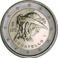 Italia 2016: 2 euro commemorativo "550° Anniversario della morte di Donatello"