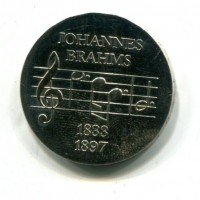 Germania, Rep. Democratica (1949-1990): 5 marchi 1972 "J. Brahms" (KM#36.1)
