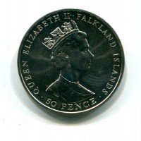 Isole Falkland, Elisabetta II (1952-2022): 50 pence 1997 "Albatros-WWF" (KM#49a)