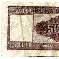 Repubblica: 500 lire 23/03/1961 "Italia" (GiganteBI#39C), scritta
