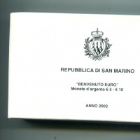 San Marino 2002: 5+10 euro "Benvenuto Euro", in confezione originale, tiratura 37.000