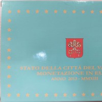 Vaticano 2013: serie euro PROOF 9 pezzi (con medaglia d'argento), in confezione originale zecca