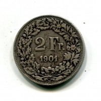 Svizzera, Confederazione: 2 franchi 1901
