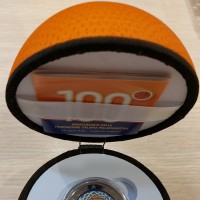 Italia 2021: 10 euro "100° anniversario Federazione Italiana Pallacanestro", nell'originalissima confezione a forma di palla da basket. Argento rodiato