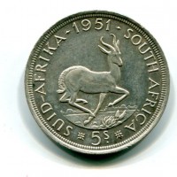 Sud Africa, Giorgio VI (1936-1952): 5 scellini 1951