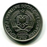 Albania, Repubblica Socialista (1945-1991): 2 leke 1989 (KM#73)
