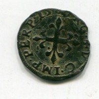 Desana, Delfino Tizzone (1583-1598): liard 1585 (M.I.R.#513/2)