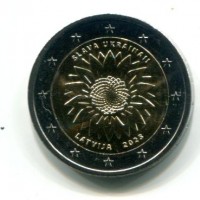 Lettonia 2023: 2 euro commemorati "Il Girasole"
