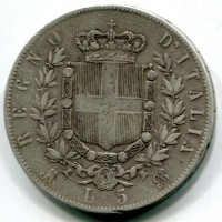 Vittorio Emanuele II (1861-1878): 5 lire 1871-Mi (Gigante#42)
