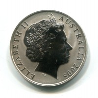 Australia, Elisabetta II (1952-2022): 1 dollaro 2005 "Kangaroo"