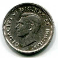 Canada, Giorgio VI (1936-1952): 10 cent 1941 (KM#34)
