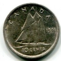 Canada, Giorgio VI (1936-1952): 10 cent 1941 (KM#34)

