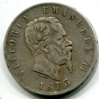 Vittorio Emanuele II (1861-1878): 5 lire 1873-Mi (Gigante#46)
