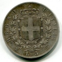 Vittorio Emanuele II (1861-1878): 5 lire 1873-Mi (Gigante#46)
