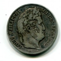 Francia, Luigi Filippo (1830-1848): 5 franchi 1837-A (Gadoury#678)
