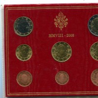 Vaticano 2008: serie euro 8 pezzi in confezione originale zecca