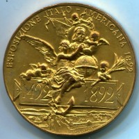 Genova: medaglia 1892 "Esposizione Italo-Americana", colpetti