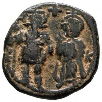Eraclio (610-641 d.C.): follis con il figlio Eraclio Costantino, zecca di Costantinopoli, anno 20° (Sear#810), grammi 9.21