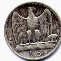 Vittorio Emanuele III (1900-1943): 5 lire 1928* (Gigante#75)