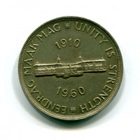 Sud Africa: 5 scellini 1960 "50° Anniversario Unione Sudafricana" (KM#55)