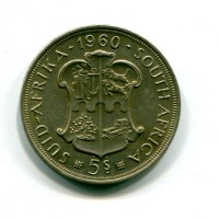 Sud Africa: 5 scellini 1960 "50° Anniversario Unione Sudafricana" (KM#55)