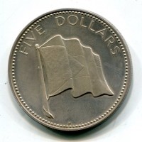 Bahamas, Elisabetta II (1952-2022): 5 dollari 1975 (KM#67a)
