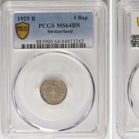 Svizzera, Confederazione: 1 rappen 1929, in slab PCGS MS64BN, rame rosso